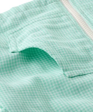 MIKI HOUSE HOT BISCUITS 【80-120cm】二重織ガーゼ素材 パーカ アイスグリーン