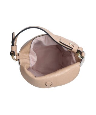 INTER-CHAUSSURES 【LORISTELLA】レザーハンドルミニボアバッグ ベージュコンビ