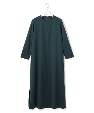 23区 L 【洗える】メリノウールサテン ワンピース グリーン系