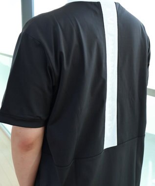 PW CIRCULUS 【UVカット / 吸水速乾 / 伸縮性抜群】【MEN】バックメッシュ切り替えモックT ブラック系