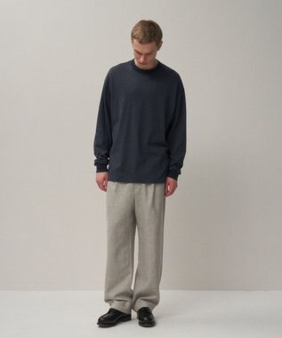 ATON LINEN WOOL TWILL | ルーズフィットパンツ - UNISEX LIGHT GRAY