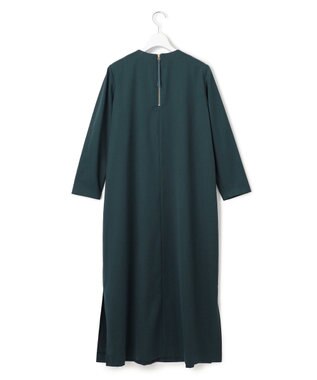 23区 L 【洗える】メリノウールサテン ワンピース グリーン系