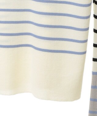 YECCA VECCA マルチボーダー柄ニット Ivory