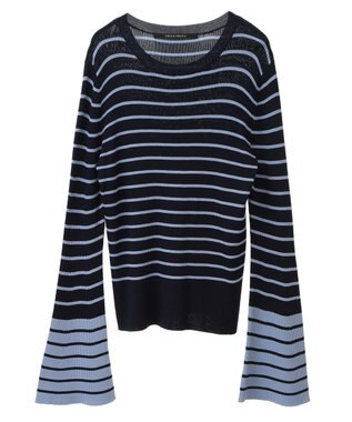 YECCA VECCA マルチボーダー柄ニット Navy