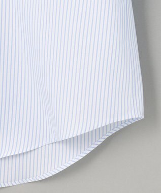 GOTAIRIKU 【形態安定】プレミアムプリーツシャツ＿ワイドカラーストライプ サックスブルー系1