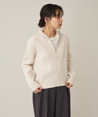 CRAFT STANDARD BOUTIQUE ミニモールハーフジップニットプルオーバー Off White