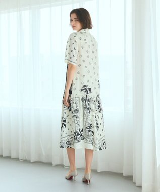 GRACE CONTINENTAL バンダナプリントシャツドレス キナリ