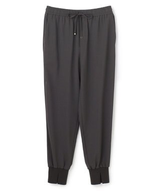 UNFILO L 【ウエストゴム】ライトジョーゼット ジョグパン チャコール