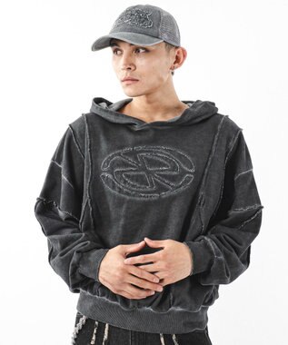 WEGO 【ユニセックス着用ITEM/MLサイズ展開】コールドダイスウィッチングプルパーカー スミクロ