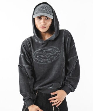 WEGO 【ユニセックス着用ITEM/MLサイズ展開】コールドダイスウィッチングプルパーカー スミクロ