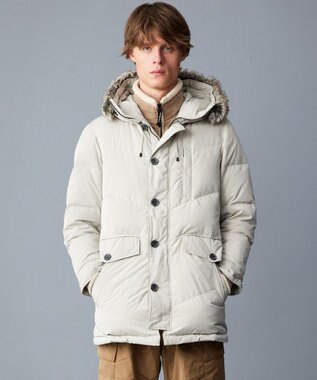 JOSEPH ABBOUD MOUNTAIN  【サスティナブル/ECO撥水/ECOファー/9ポケット/男女兼用】Pe/Nyピーチ ダウンコート アイボリー系