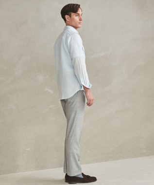 GOTAIRIKU ロングセラー【洗える/折り目加工/シワになりにくい/ウエストアジャスター】ウォッシャブル サマーウール100％パンツ_限定色(ノータック)25年モデル シルバー系