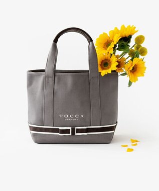 DUAL RIBBON CANVAS TOTE S トートバッグ S / TOCCA | ファッション