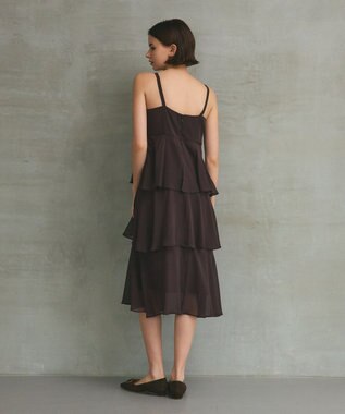 GRACE CONTINENTAL シフォンケープドレス ブラウン