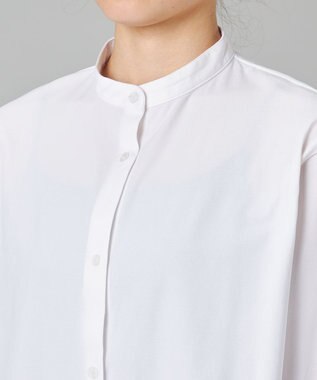 Chacott EasyCare+ノーカラーシャツ ホワイト