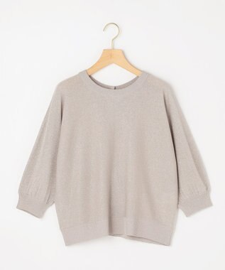 組曲 L 【先行予約・前後着用可】ドルマンスリーブライトラメ ニット グレージュ系