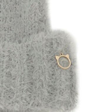 MOONBAT PAUL&JOE ACCESSOIRES(ポール&ジョー)ネコミミ シャギー ニット帽 ライトグレー