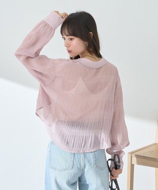 earth music&ecology マジョリカプリーツショートシャツ Pink