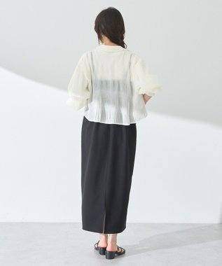 earth music&ecology マジョリカプリーツショートシャツ Ivory