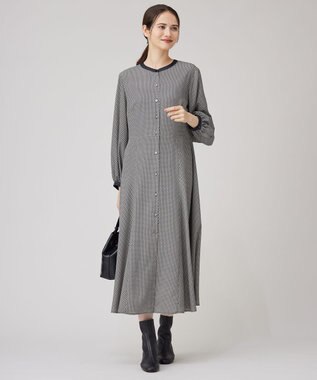 自由区 L 【洗える】ジオメトリックハートプリント ワンピース グレー系