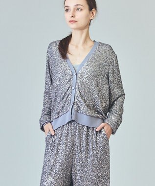 スパンコールニットカーディガン