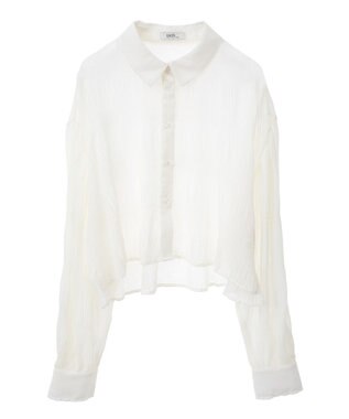 earth music&ecology マジョリカプリーツショートシャツ Ivory