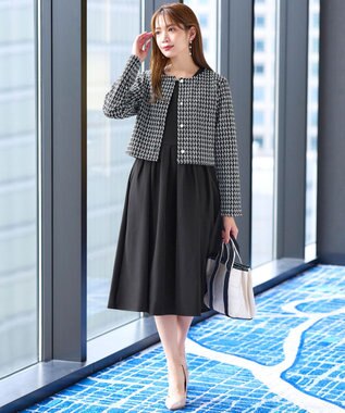 Tiaclasse 【洗える】カットジャガードコンパクトカーディガン オフホワイト