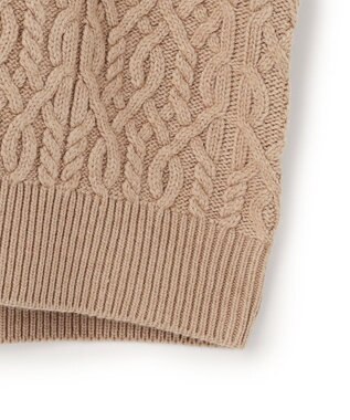 J.PRESS YORK STREET 【UNISEX】アランケーブル クルーネック ニット キャメル系