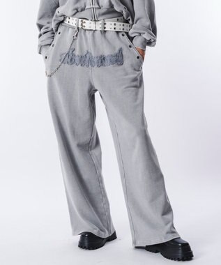 WEGO 【ウエストゴム/ユニセックス着用ITEM】ブリーチハトメスウェットパンツ グレー