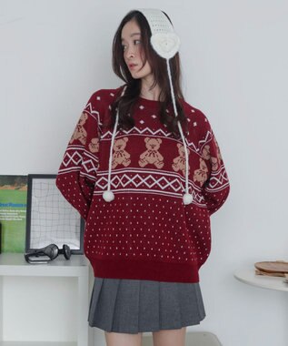 WEGO ノルディックベアニットプルーバー