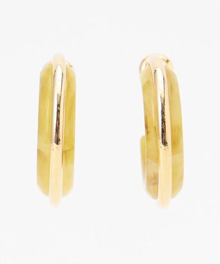 ANY 【WEB限定】マーブルリングピアス（両耳用） ライムイエロー