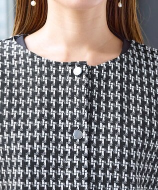 Tiaclasse 【洗える】カットジャガードコンパクトカーディガン オフホワイト