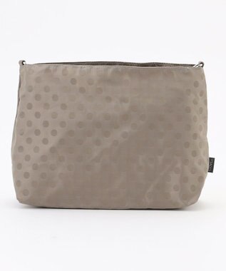 Y'SACCS ドットジャガードポーチ付きトートバッグ ライトグレー