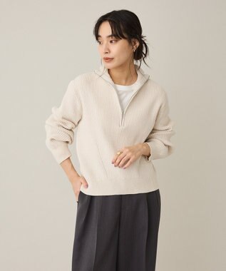 CRAFT STANDARD BOUTIQUE ミニモールハーフジップニットプルオーバー Off White