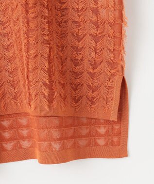 自由区 S 【セットアップ対応・洗える】シアーカットジャカード ニット グラムレッド