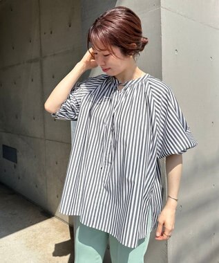 UNFILO L 【洗える】イージーケア ボリュームスリーブブラウス ブラック系1