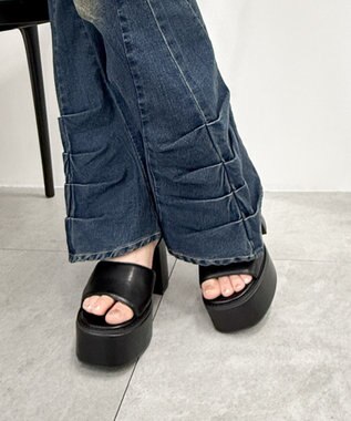 WEGO ヒールデザインサンダル ブラック