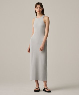 uncrave 【手洗い可】ドライタッチ ニット アメスリ バックオープン ワンピース（uncrave WHITE） アイスグレー