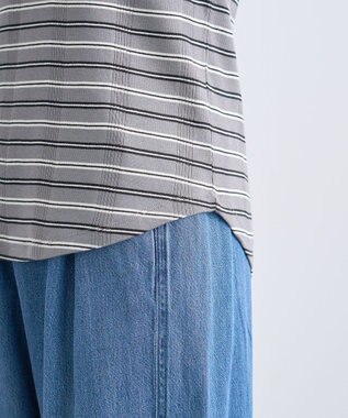 Green Parks マルチボーダーフレンチプルオーバー Gray