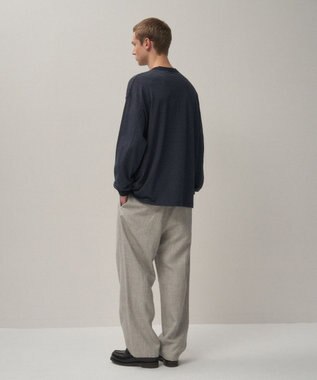 ATON LINEN WOOL TWILL | ルーズフィットパンツ - UNISEX LIGHT GRAY