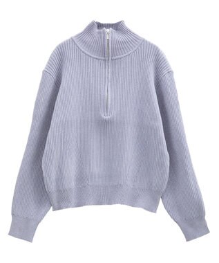 CRAFT STANDARD BOUTIQUE ミニモールハーフジップニットプルオーバー Grayish Blue
