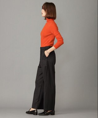 ICB 【洗える】 TWブロード ワイドストレートパンツ ブラック系