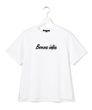 23区 【~6/28まで受注生産】カスタマイズ スパンコール刺繍 半袖 Tシャツ ホワイト×ネイビー
