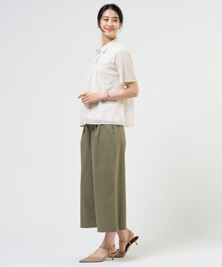 J.PRESS LADIES S シアードライトリコット シャツライク カットソー グレージュ系