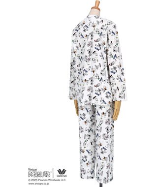WACOAL ワコール_リラックス＆スリープ パジャマ 長袖 長ズボン 綿100%(本体) PEANUTS スヌーピー レディース FDX553 /ワコール ホワイト