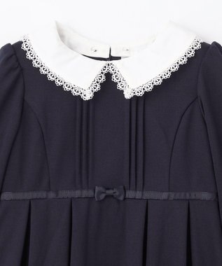 ANY KIDS レース付き きちんと ワンピース ネイビー