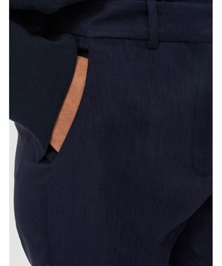 JOSEPH ストレッチリネン　フレアトラウザーズ Navy