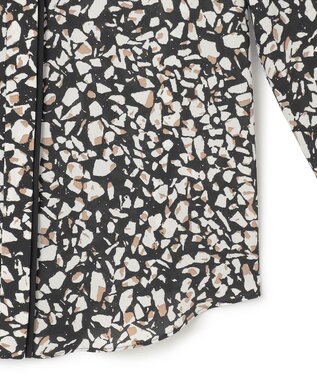 ICB 【WEB限定カラーあり・速乾・洗える】BackSatinAmunzen バンドカラーブラウス ブラックベース系