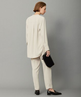 ICB 【WEB限定カラーあり・洗える】 ライトダブルクロス バンドカラーシャツ トープ系