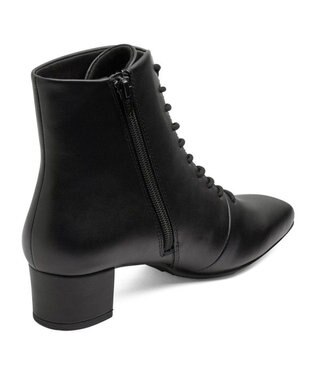 AcureZ スッキリシルエットのレースアップデザイン「生活防水×スタイリッシュブーツ」 ブラック